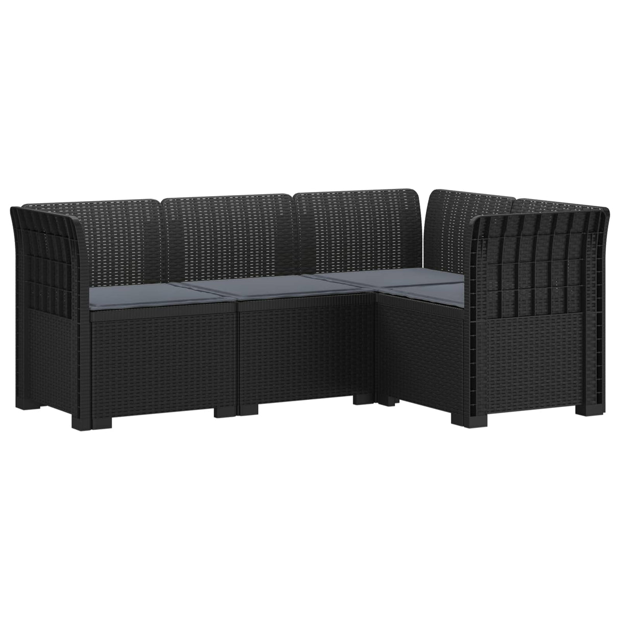 vidaXL 4-Seater Garden Sofa Rattan Look PP Anthracite
