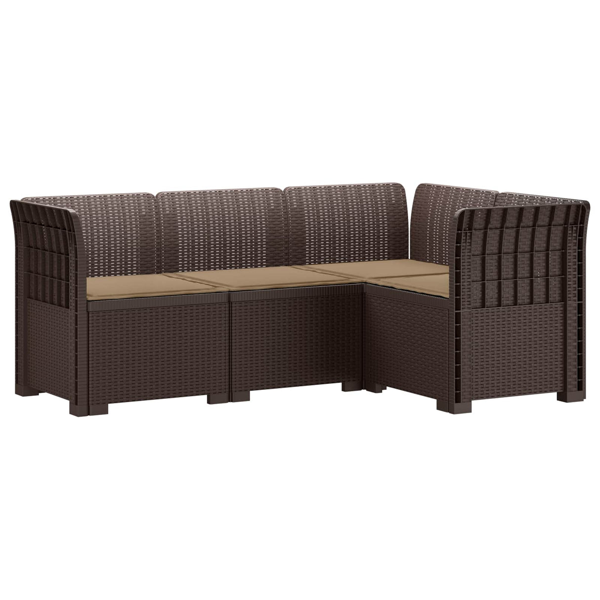 vidaXL 4-Seater Garden Sofa Rattan Look PP Anthracite