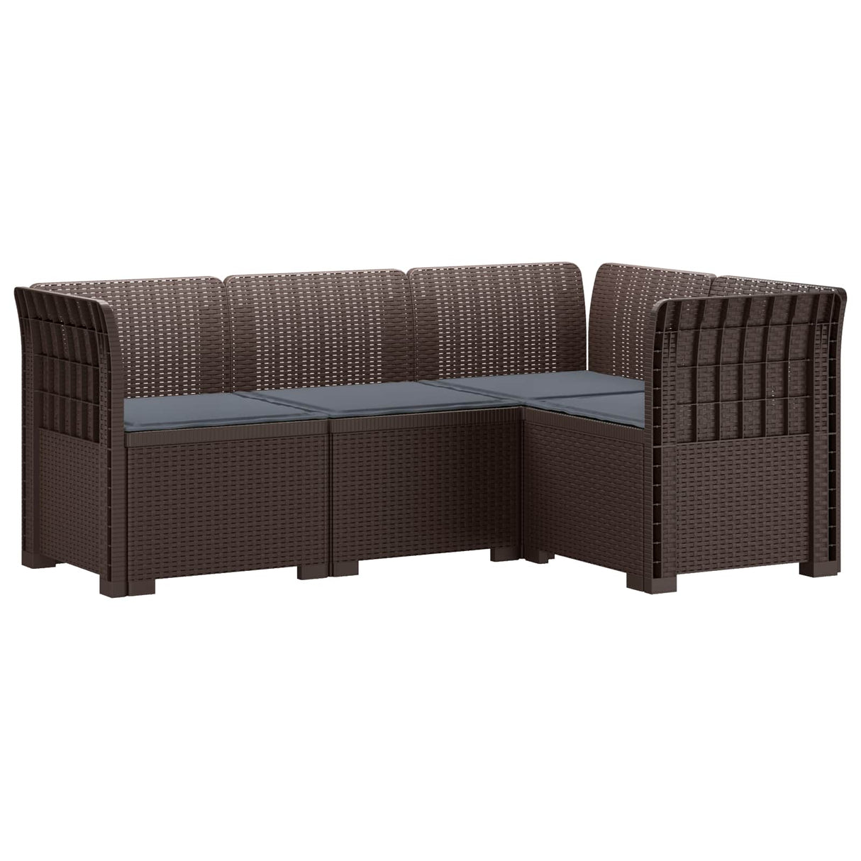 vidaXL 4-Seater Garden Sofa Rattan Look PP Anthracite