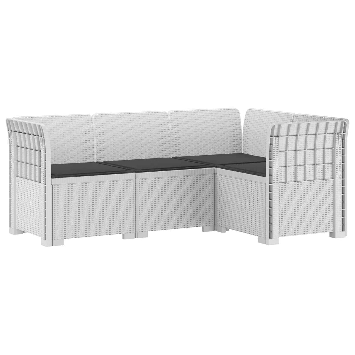 vidaXL 4-Seater Garden Sofa Rattan Look PP Anthracite