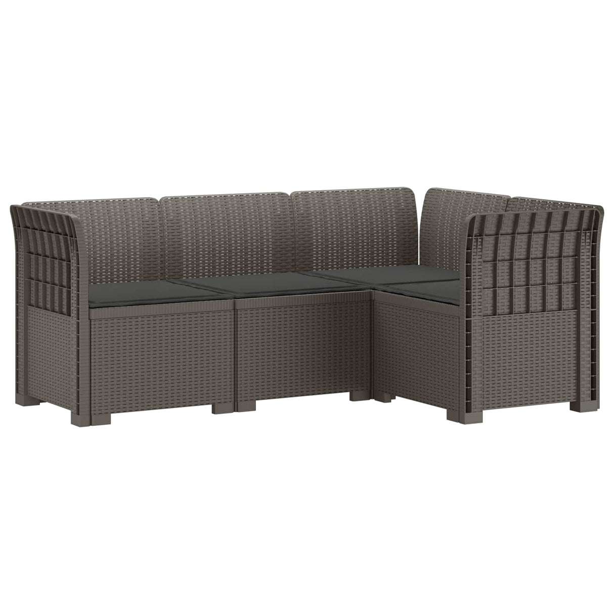 vidaXL 4-Seater Garden Sofa Rattan Look PP Anthracite