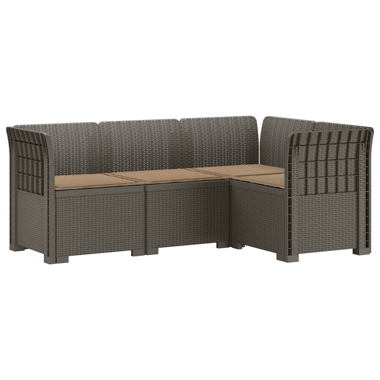vidaXL 4-Seater Garden Sofa Rattan Look PP Anthracite