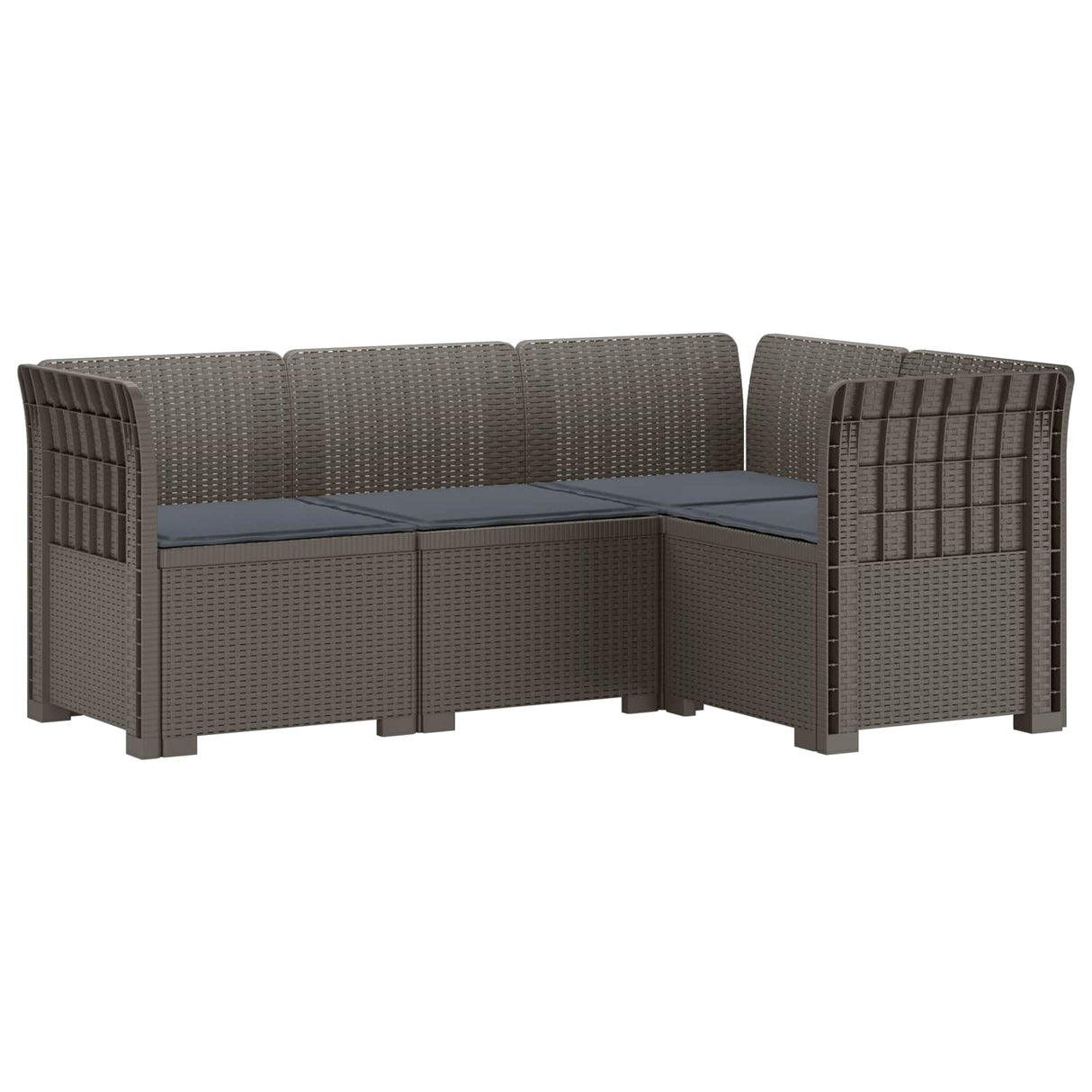 vidaXL 4-Seater Garden Sofa Rattan Look PP Anthracite