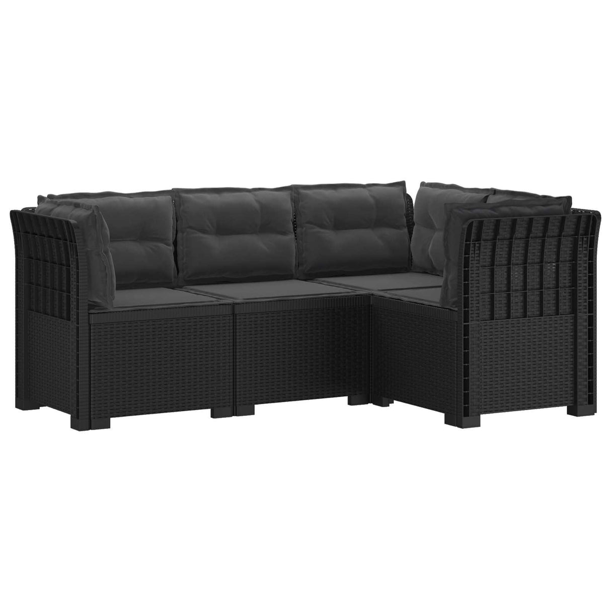 vidaXL 4-Seater Garden Sofa Rattan Look PP Anthracite