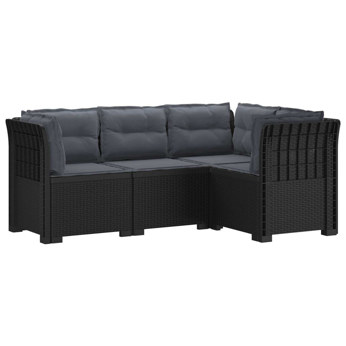 vidaXL 4-Seater Garden Sofa Rattan Look PP Anthracite