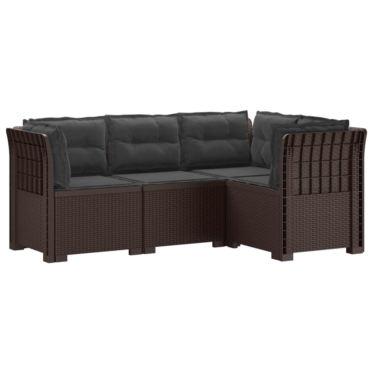 vidaXL 4-Seater Garden Sofa Rattan Look PP Anthracite