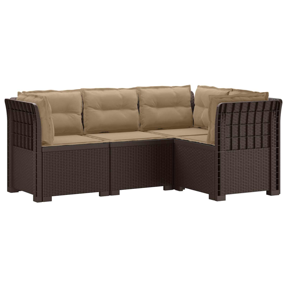 vidaXL 4-Seater Garden Sofa Rattan Look PP Anthracite