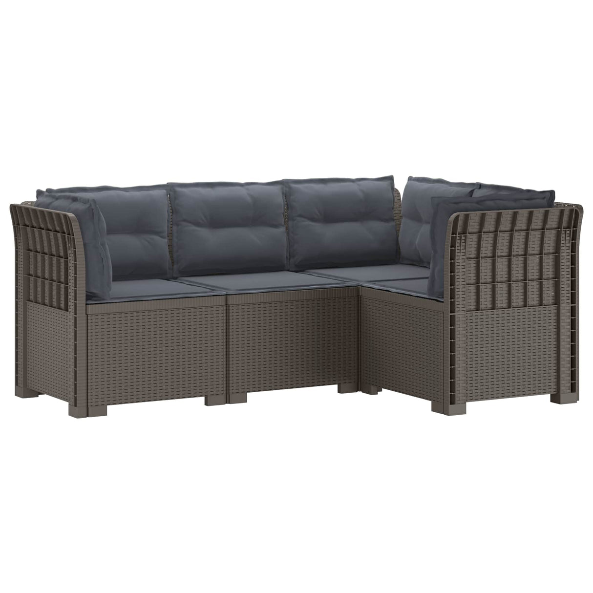 vidaXL 4-Seater Garden Sofa Rattan Look PP Anthracite