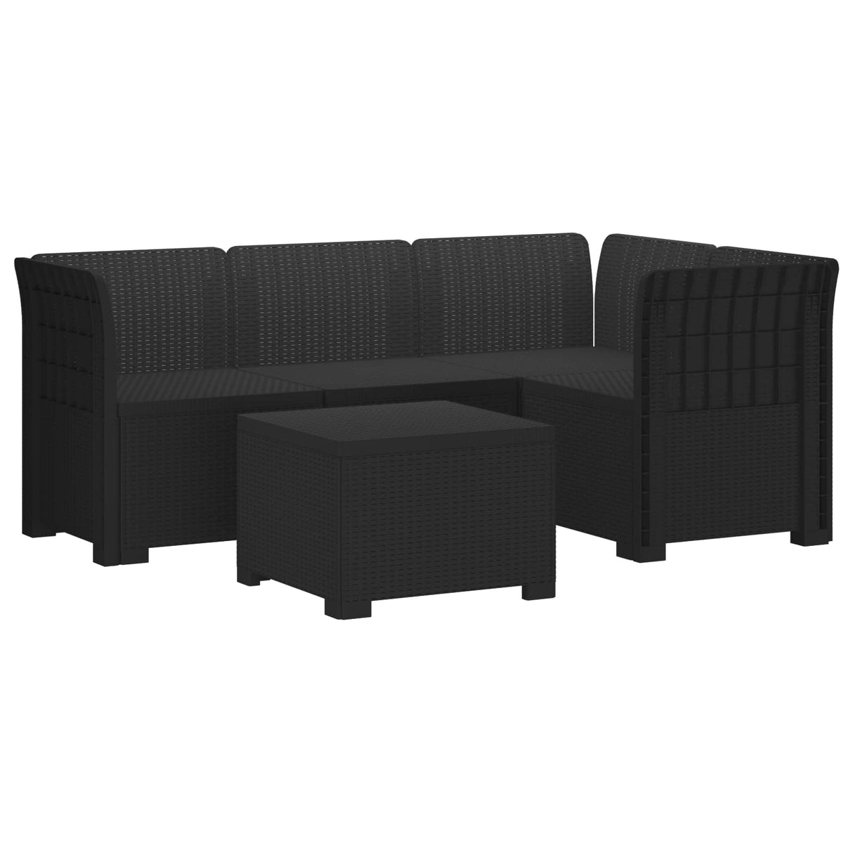 vidaXL 4-Zitter Tuin Sofa Rattan Look PP Antraciet