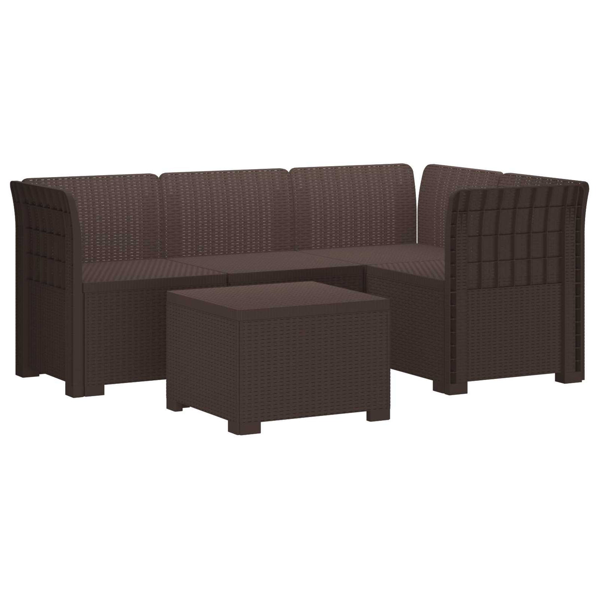 vidaXL 4-Zitter Tuin Sofa Rattan Look PP Antraciet