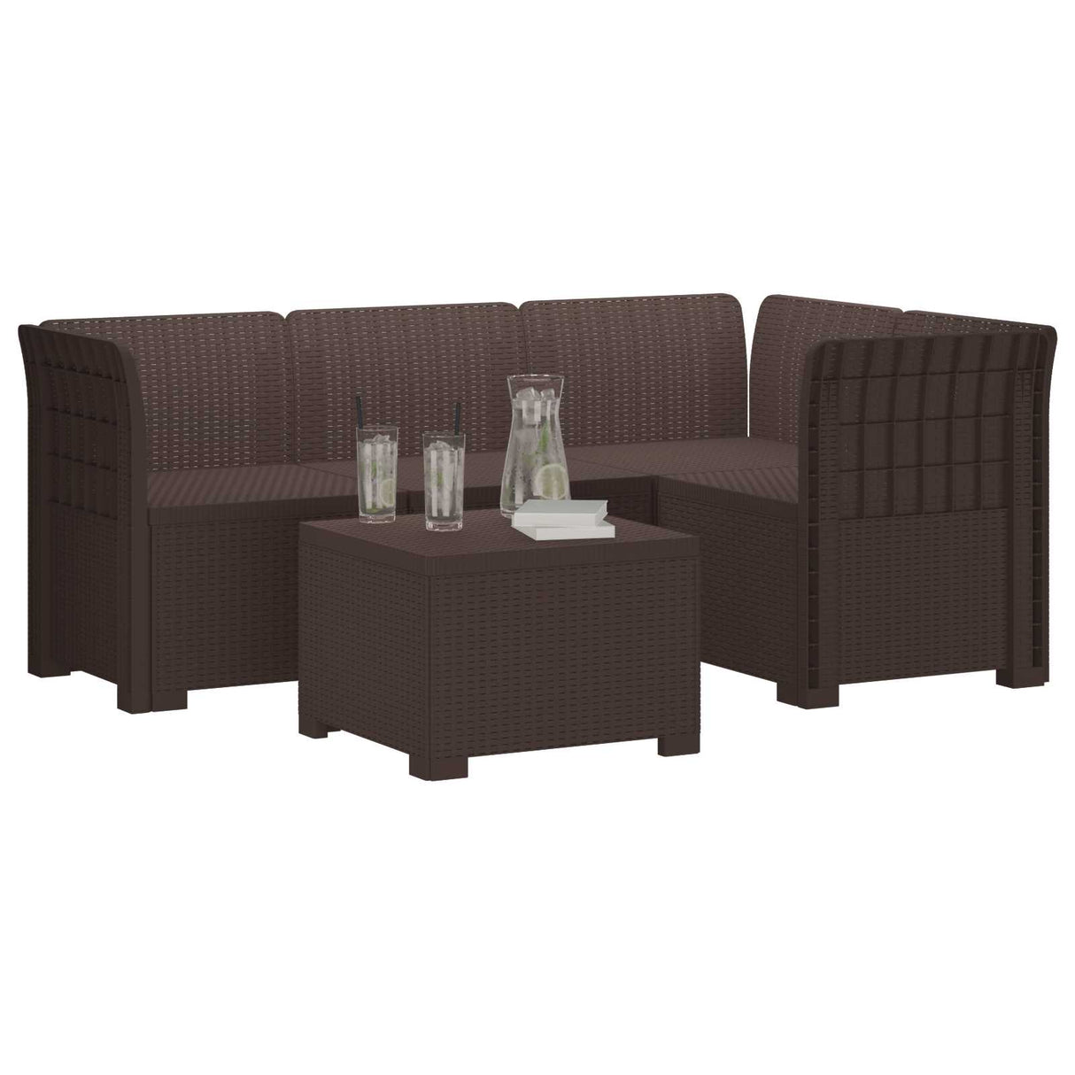 vidaXL 4-Zitter Tuin Sofa Rattan Look PP Antraciet