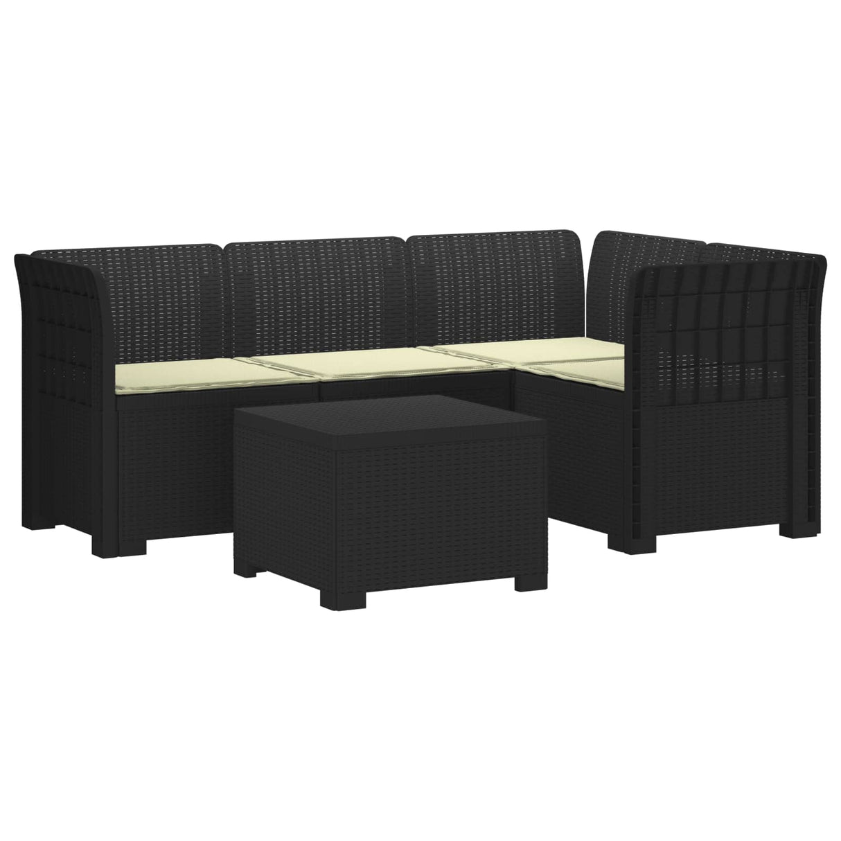 vidaXL 4-Zitter Tuin Sofa Rattan Look PP Antraciet