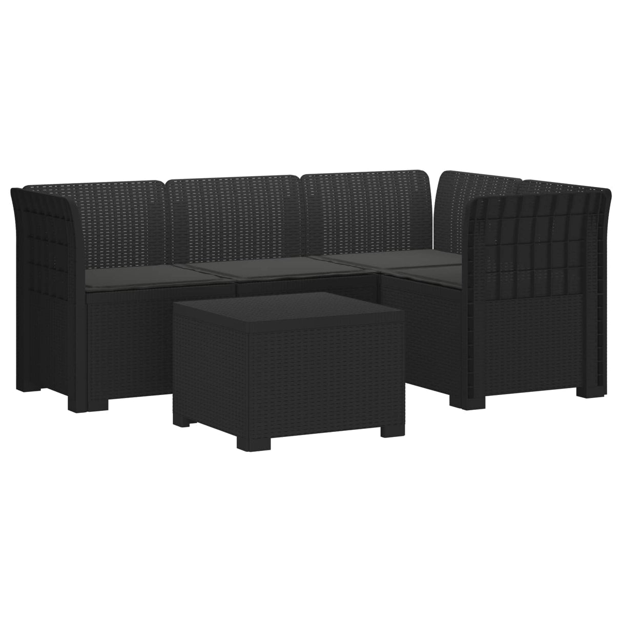 vidaXL 4-Zitter Tuin Sofa Rattan Look PP Antraciet