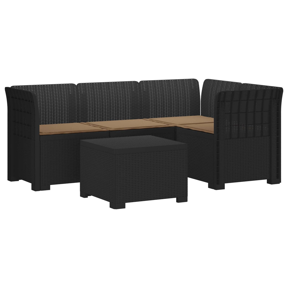 vidaXL 4-Zitter Tuin Sofa Rattan Look PP Antraciet