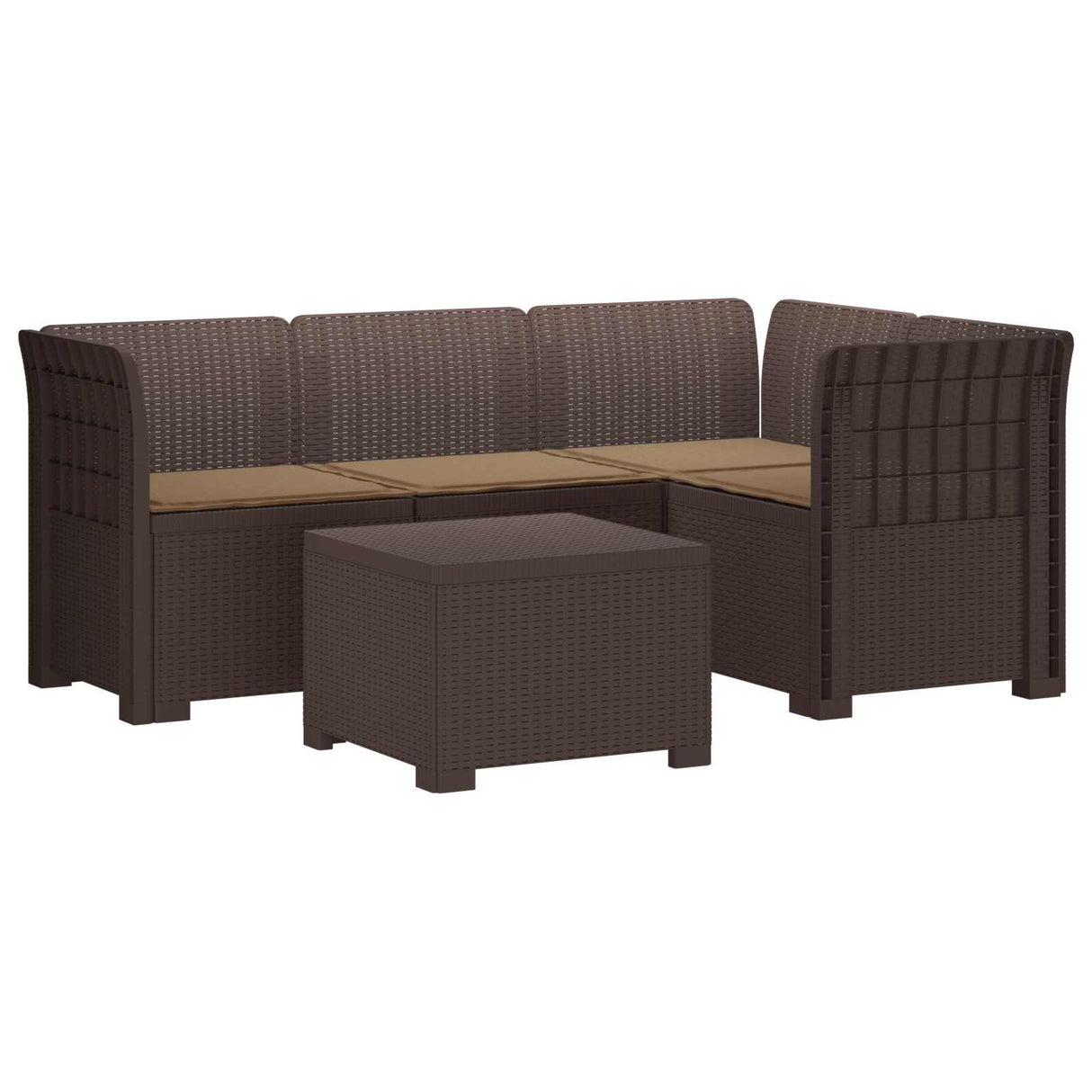 vidaXL 4-Zitter Tuin Sofa Rattan Look PP Antraciet