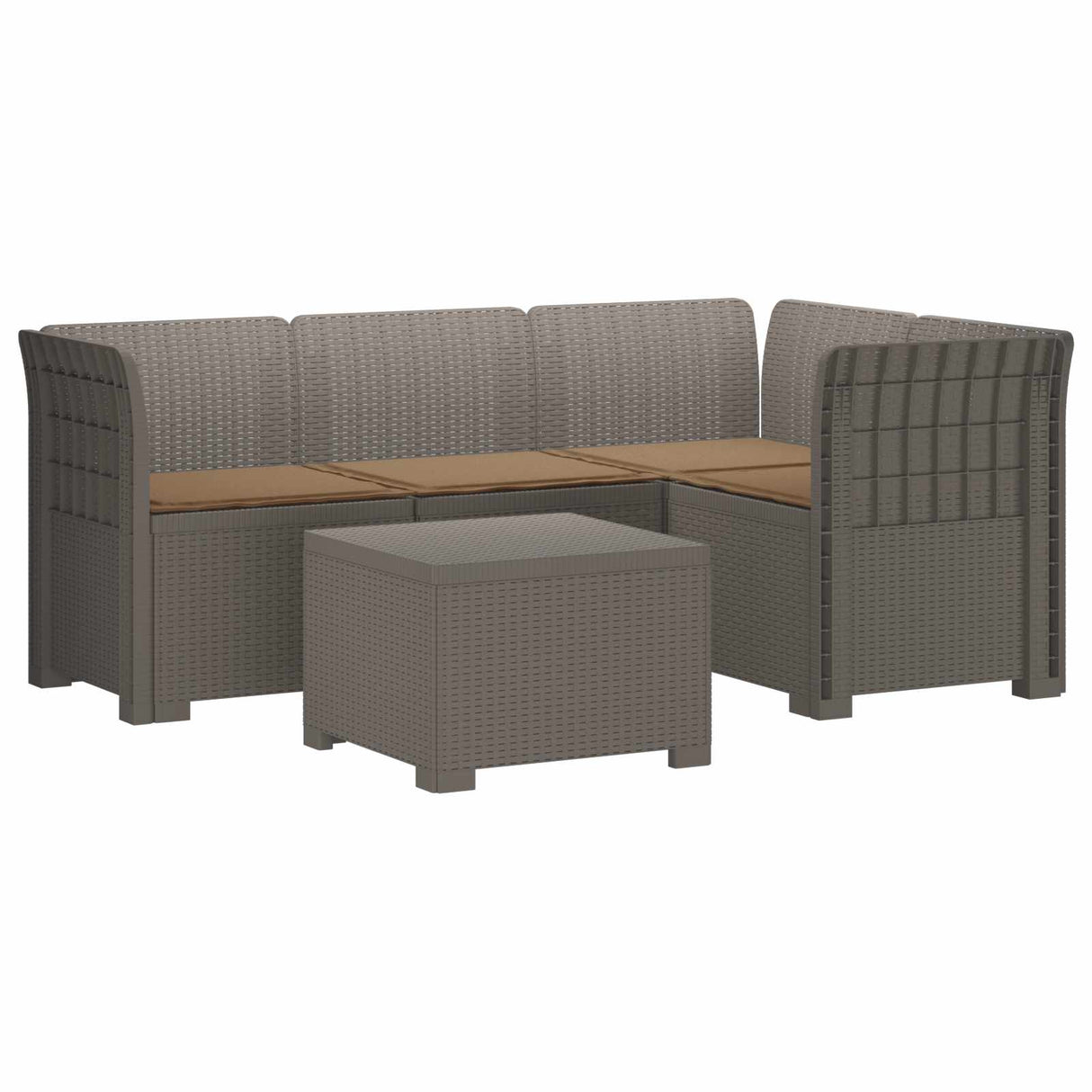 vidaXL 4-Zitter Tuin Sofa Rattan Look PP Antraciet
