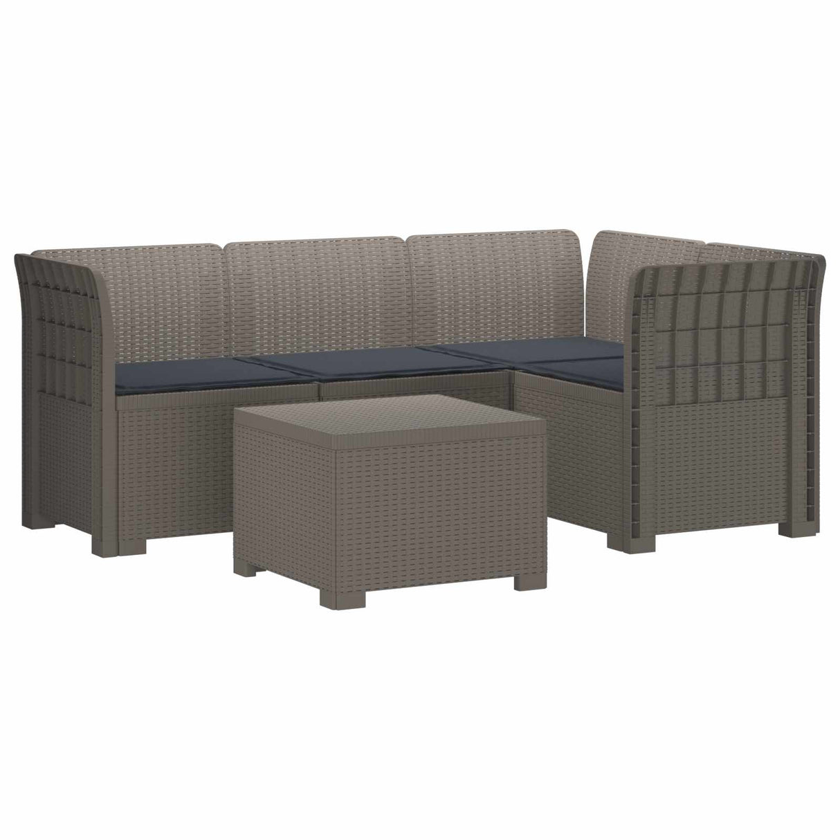 vidaXL 4-Zitter Tuin Sofa Rattan Look PP Antraciet