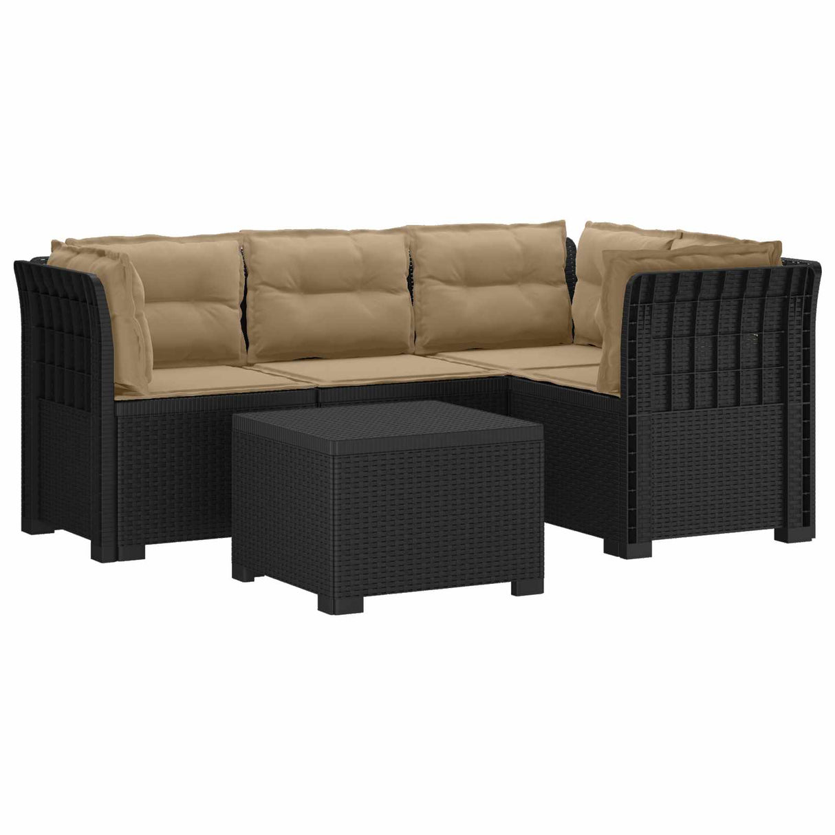 vidaXL 4-Zitter Tuin Sofa Rattan Look PP Antraciet