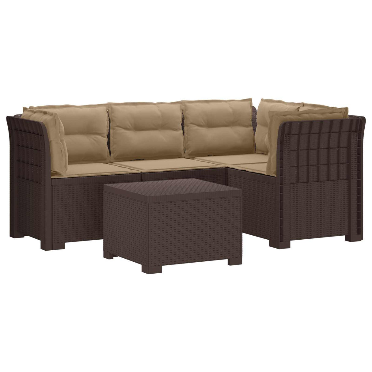 vidaXL 4-Zitter Tuin Sofa Rattan Look PP Antraciet