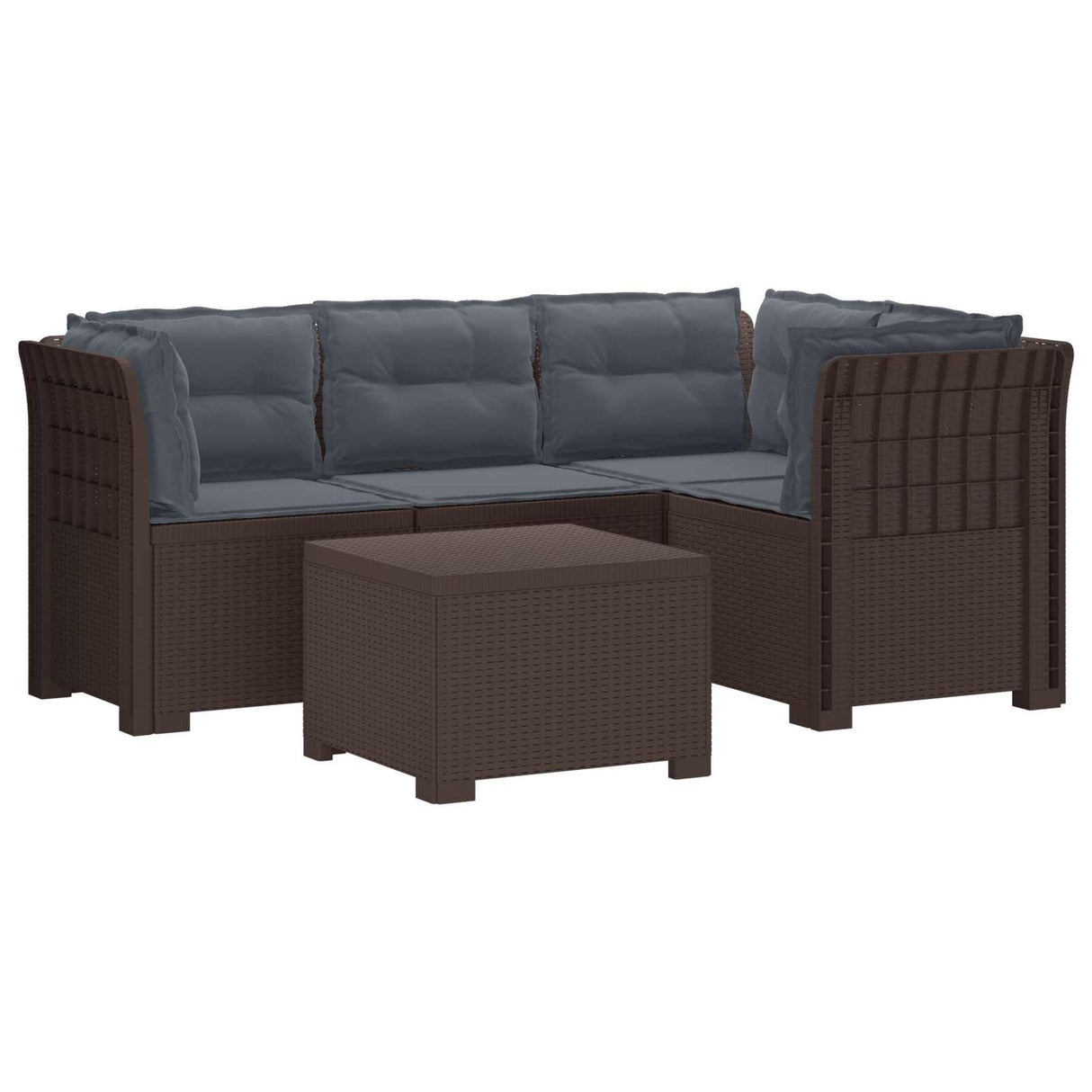 vidaXL 4-Zitter Tuin Sofa Rattan Look PP Antraciet