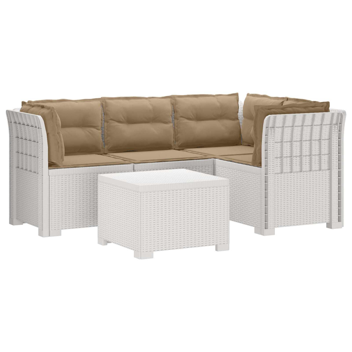 vidaXL 4-Zitter Tuin Sofa Rattan Look PP Antraciet