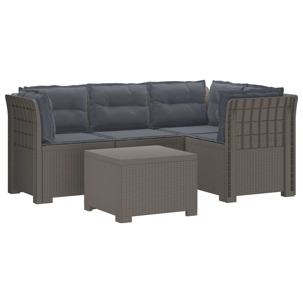 vidaXL 4-Zitter Tuin Sofa Rattan Look PP Antraciet