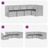 vidaXL 5-Zits Tuinbank Rattanlook PP Antraciet