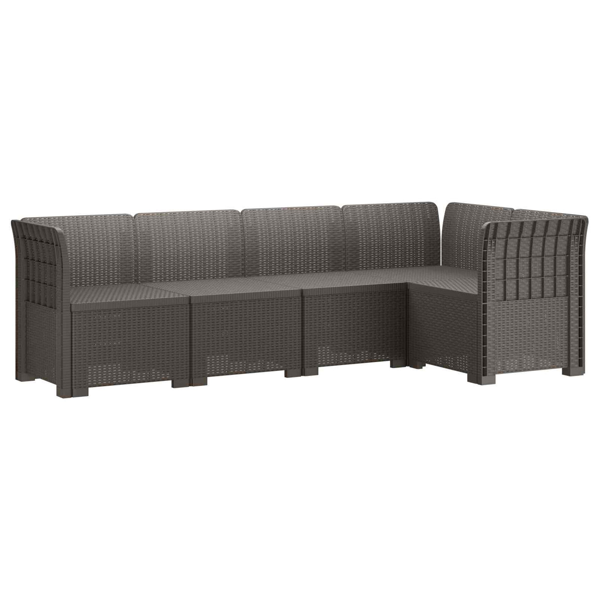 vidaXL 5-Zits Tuinbank Rattanlook PP Antraciet