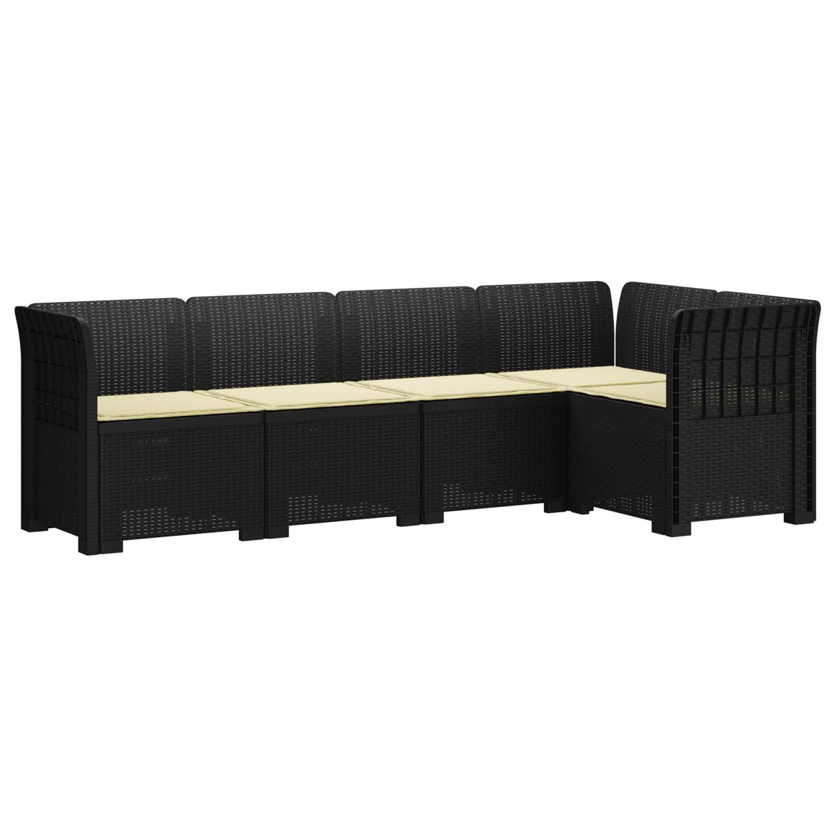 vidaXL 5-Zits Tuinbank Rattanlook PP Antraciet