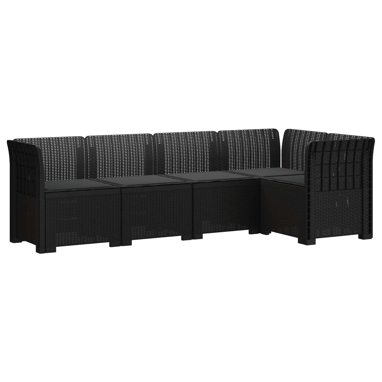 vidaXL 5-Zits Tuinbank Rattanlook PP Antraciet