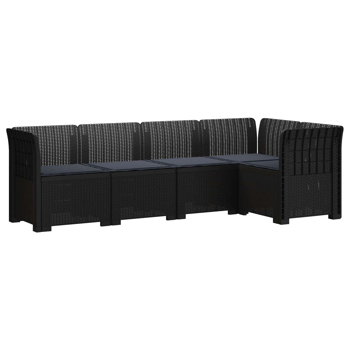 vidaXL 5-Zits Tuinbank Rattanlook PP Antraciet