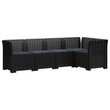 vidaXL 5-Zits Tuinbank Rattanlook PP Antraciet