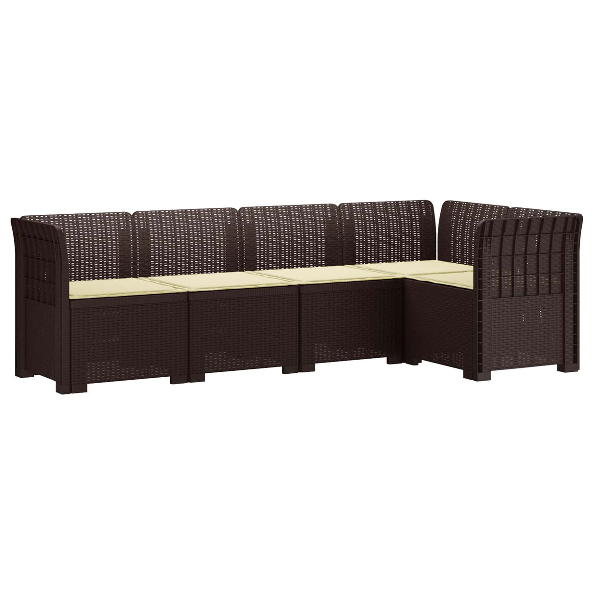 vidaXL 5-Zits Tuinbank Rattanlook PP Antraciet