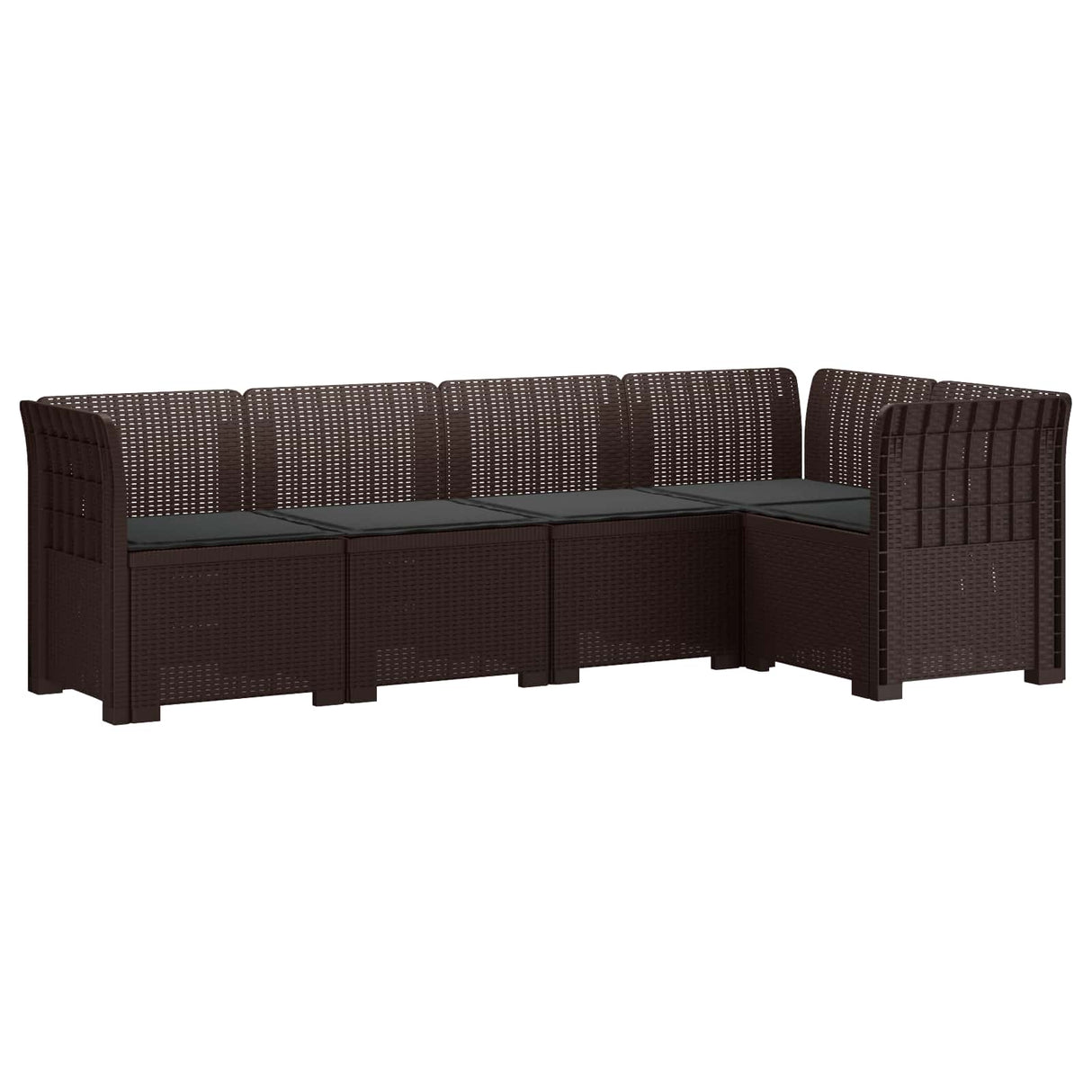 vidaXL 5-Zits Tuinbank Rattanlook PP Antraciet
