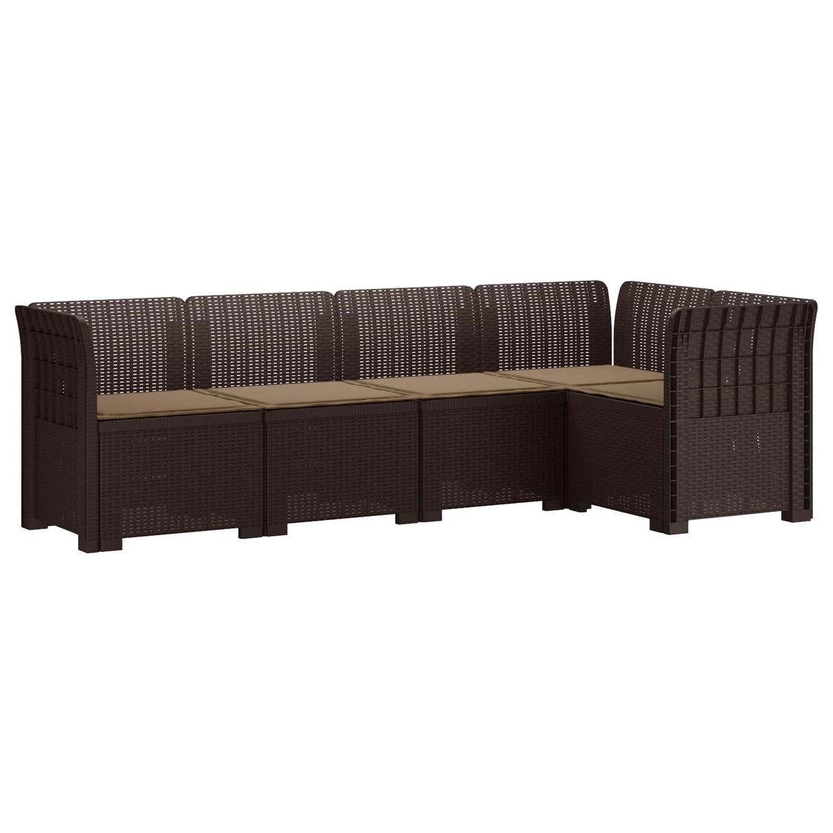 vidaXL 5-Zits Tuinbank Rattanlook PP Antraciet