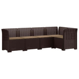 vidaXL 5-Zits Tuinbank Rattanlook PP Antraciet