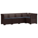 vidaXL 5-Zits Tuinbank Rattanlook PP Antraciet