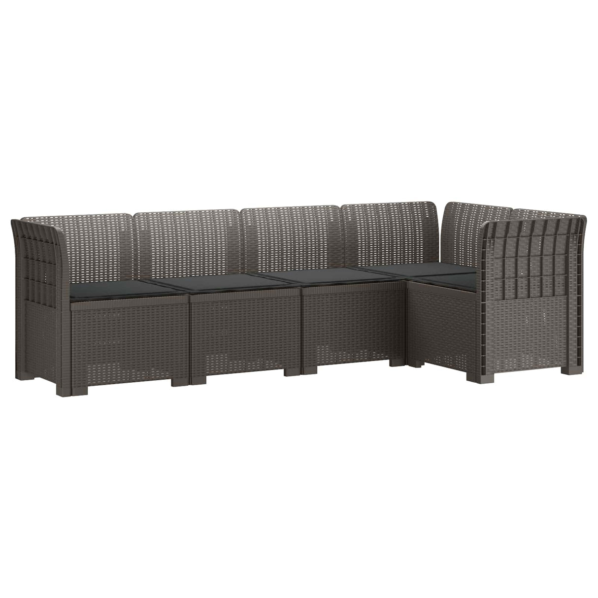 vidaXL 5-Zits Tuinbank Rattanlook PP Antraciet
