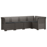 vidaXL 5-Zits Tuinbank Rattanlook PP Antraciet