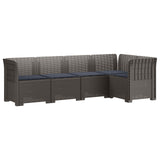 vidaXL 5-Zits Tuinbank Rattanlook PP Antraciet