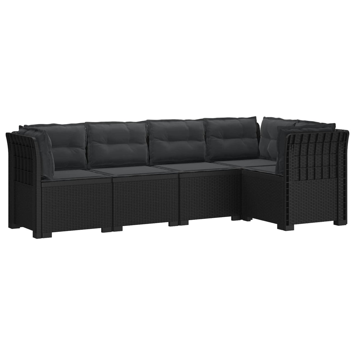 vidaXL 5-Zits Tuinbank Rattanlook PP Antraciet