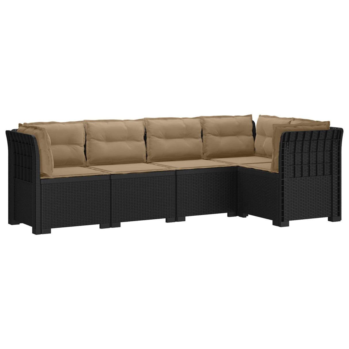 vidaXL 5-Zits Tuinbank Rattanlook PP Antraciet