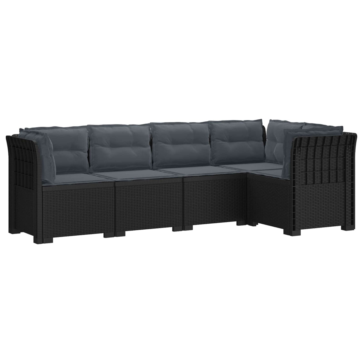 vidaXL 5-Zits Tuinbank Rattanlook PP Antraciet
