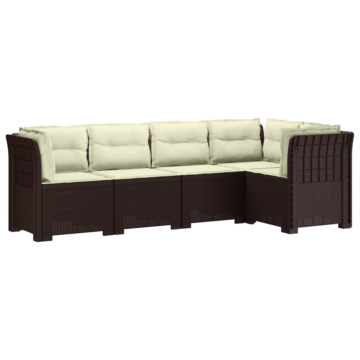 vidaXL 5-Zits Tuinbank Rattanlook PP Antraciet