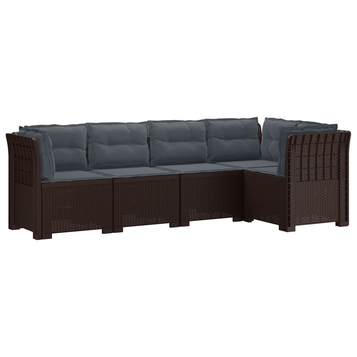 vidaXL 5-Zits Tuinbank Rattanlook PP Antraciet