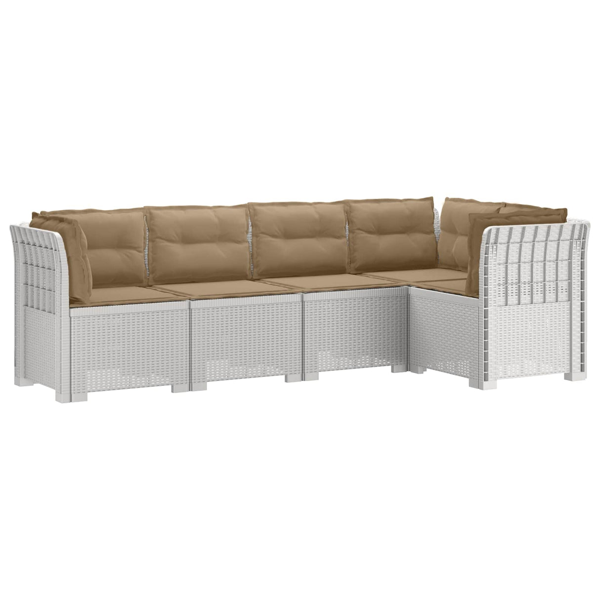 vidaXL 5-Zits Tuinbank Rattanlook PP Antraciet