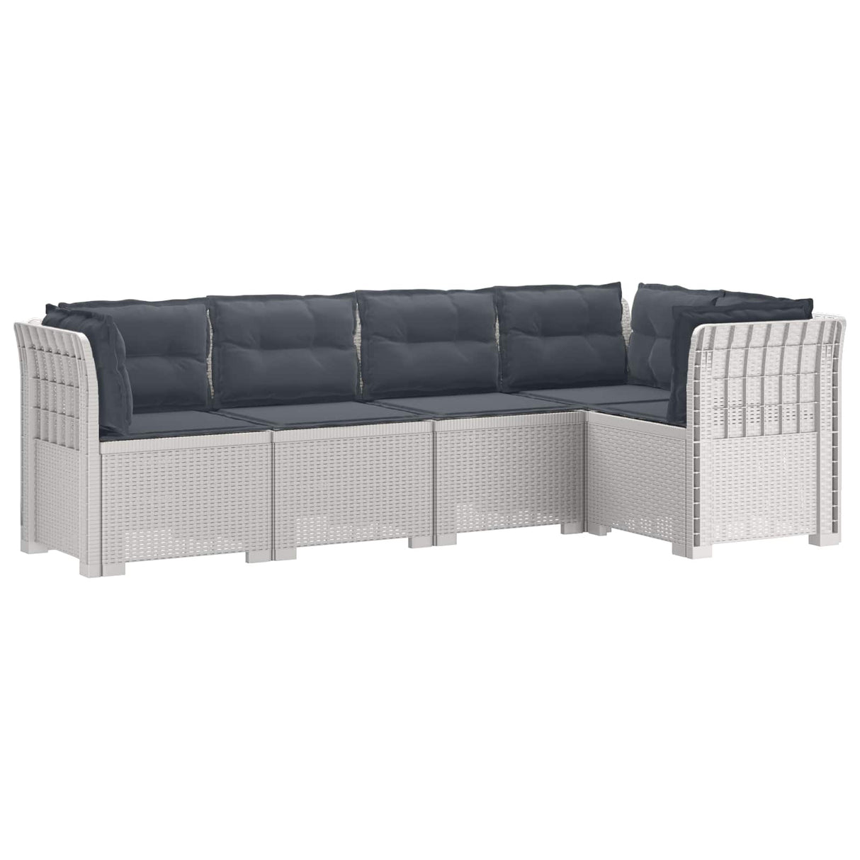 vidaXL 5-Zits Tuinbank Rattanlook PP Antraciet