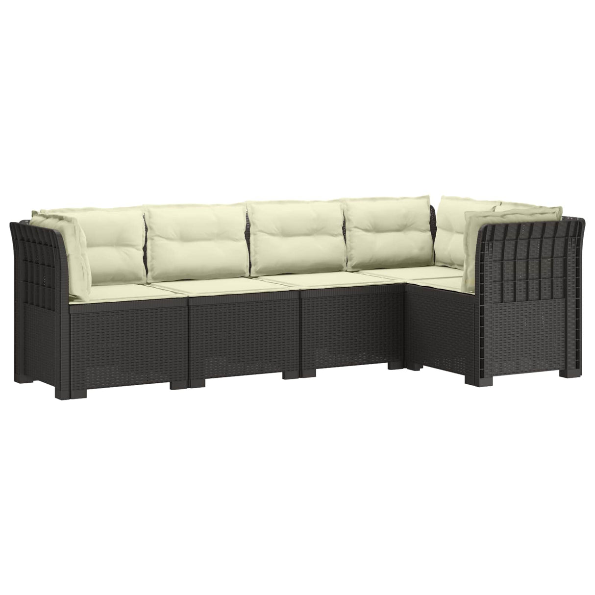 vidaXL 5-Zits Tuinbank Rattanlook PP Antraciet