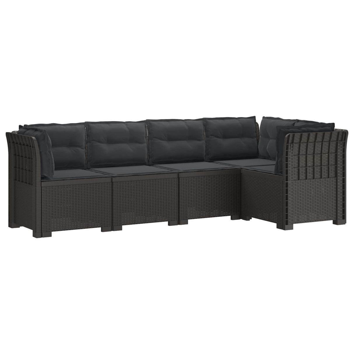 vidaXL 5-Zits Tuinbank Rattanlook PP Antraciet
