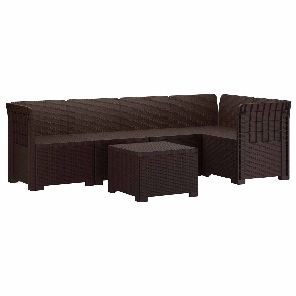 vidaXL 5-Zits Tuinbank Rattanlook PP Antraciet